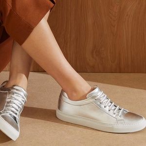 M. Gemi Palestra Metallic Sneaker in Soft Gold